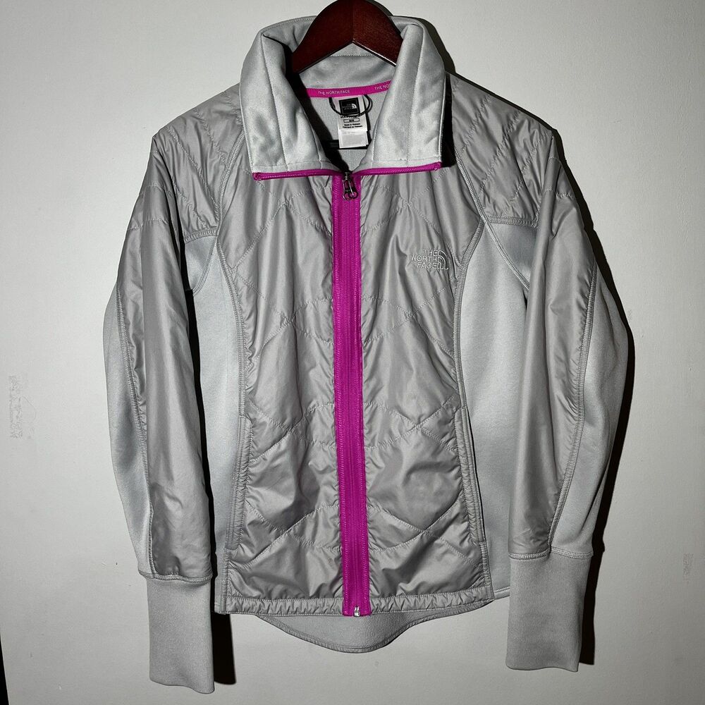 The North Face Women's Gray Full Zip Quilted Jacket M Athletic Hiking Gorpcore